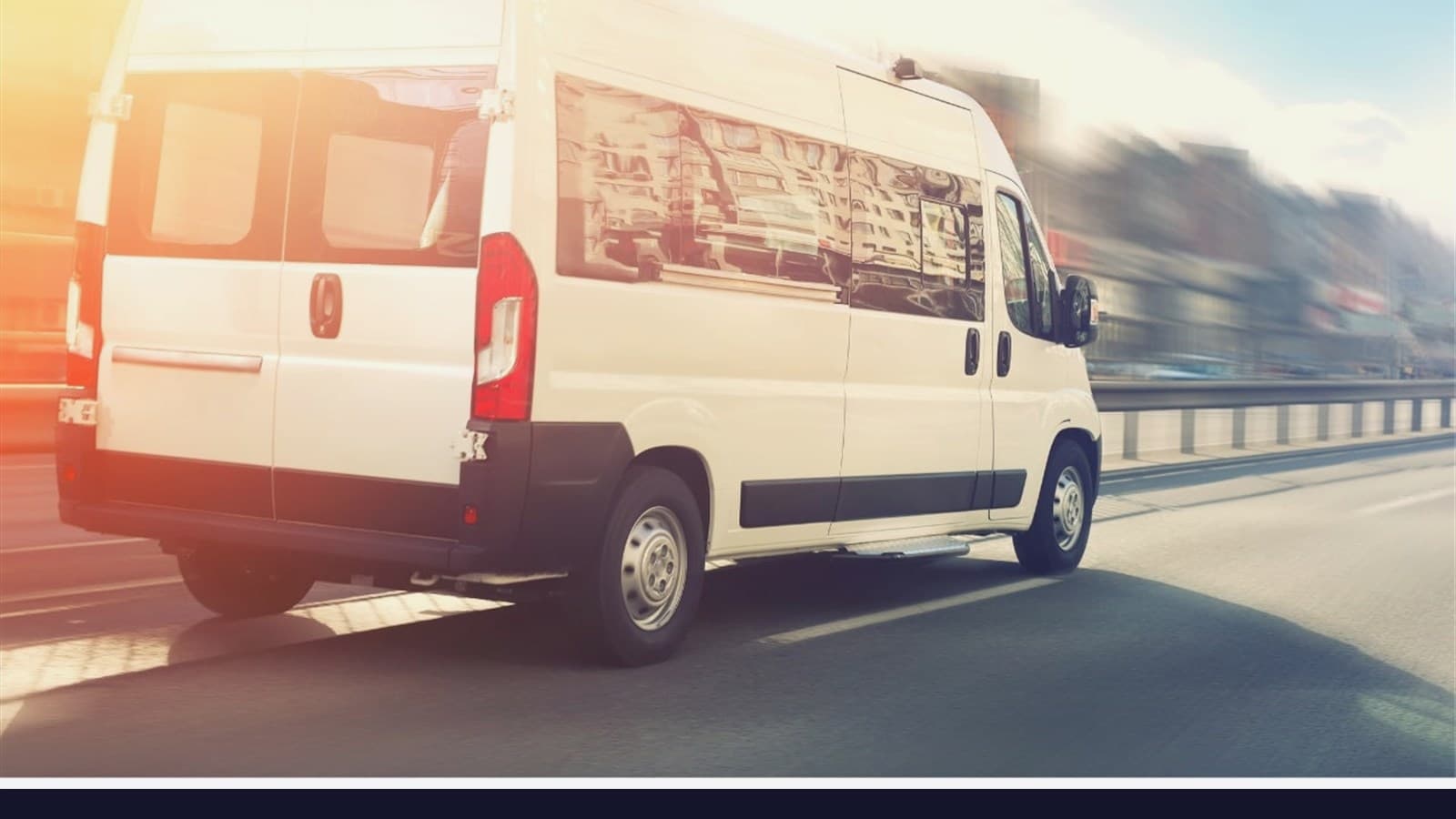 Shuttle bus traveling on a regular city route